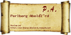 Perlberg Abelárd névjegykártya